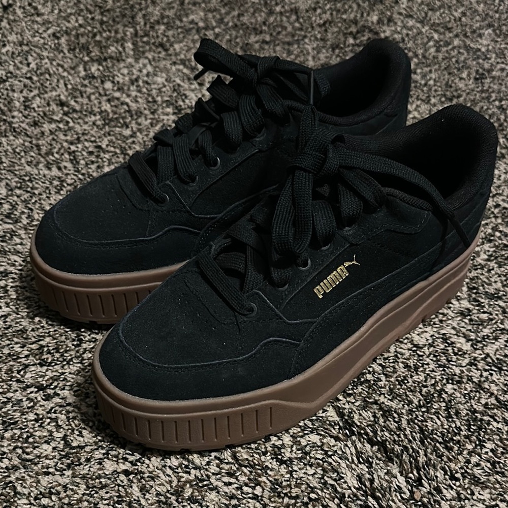 Puma Men's Black and Brown Platform Sneakers